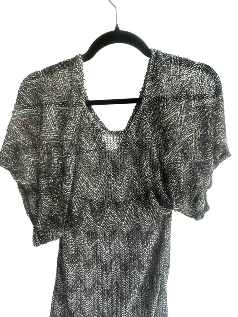 Jordan Taylor Black & White Chevron Knit Women’s Swimsuit Coverup Size Small